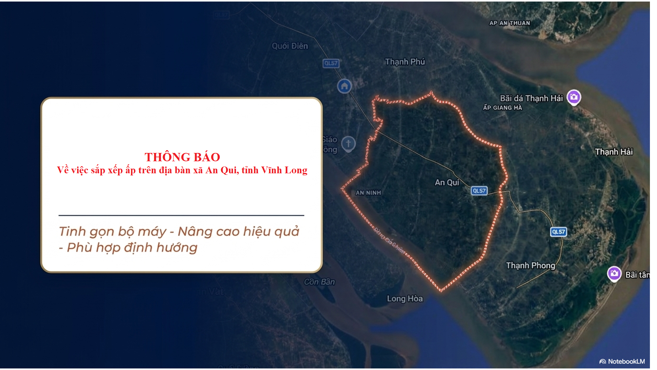 Thông báo Về việc sắp xếp ấp trên địa bàn xã An Qui, tỉnh Vĩnh Long
