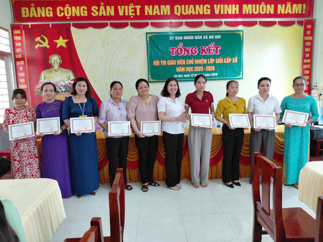 AN QUI TỔNG KẾT HỘI THI GIÁO VIÊN CHỦ NHIỆM GIỎI CẤP XÃ NĂM HỌC 2025 - 2026